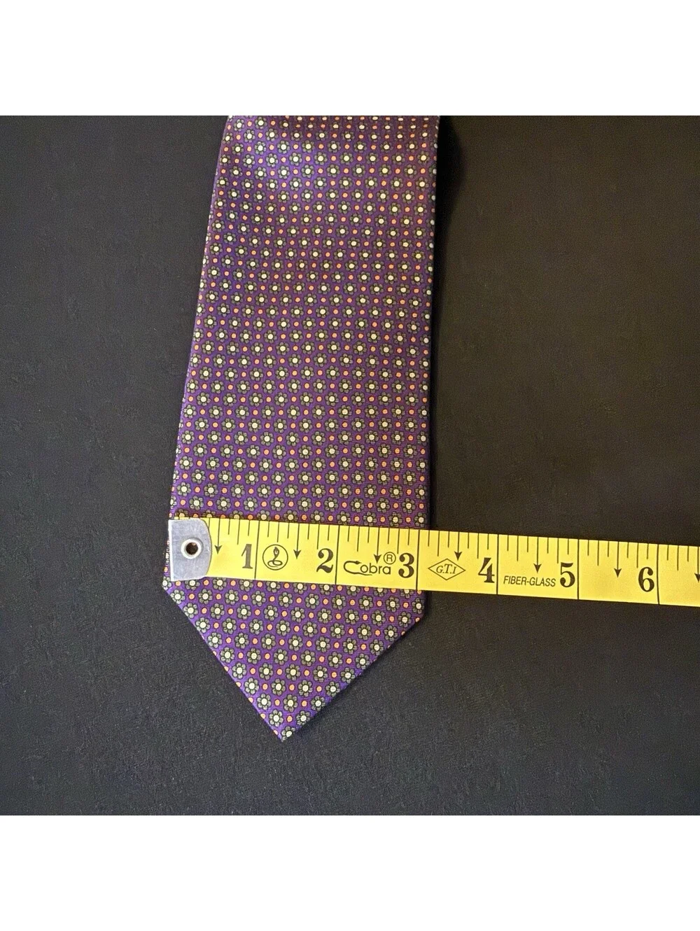 Brooks Brothers 346 Purple Geometric Floral Silk Tie 58” x 3” Made in USA